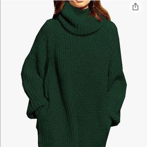 Loose Turtleneck Oversized Pullover Sweater Dress